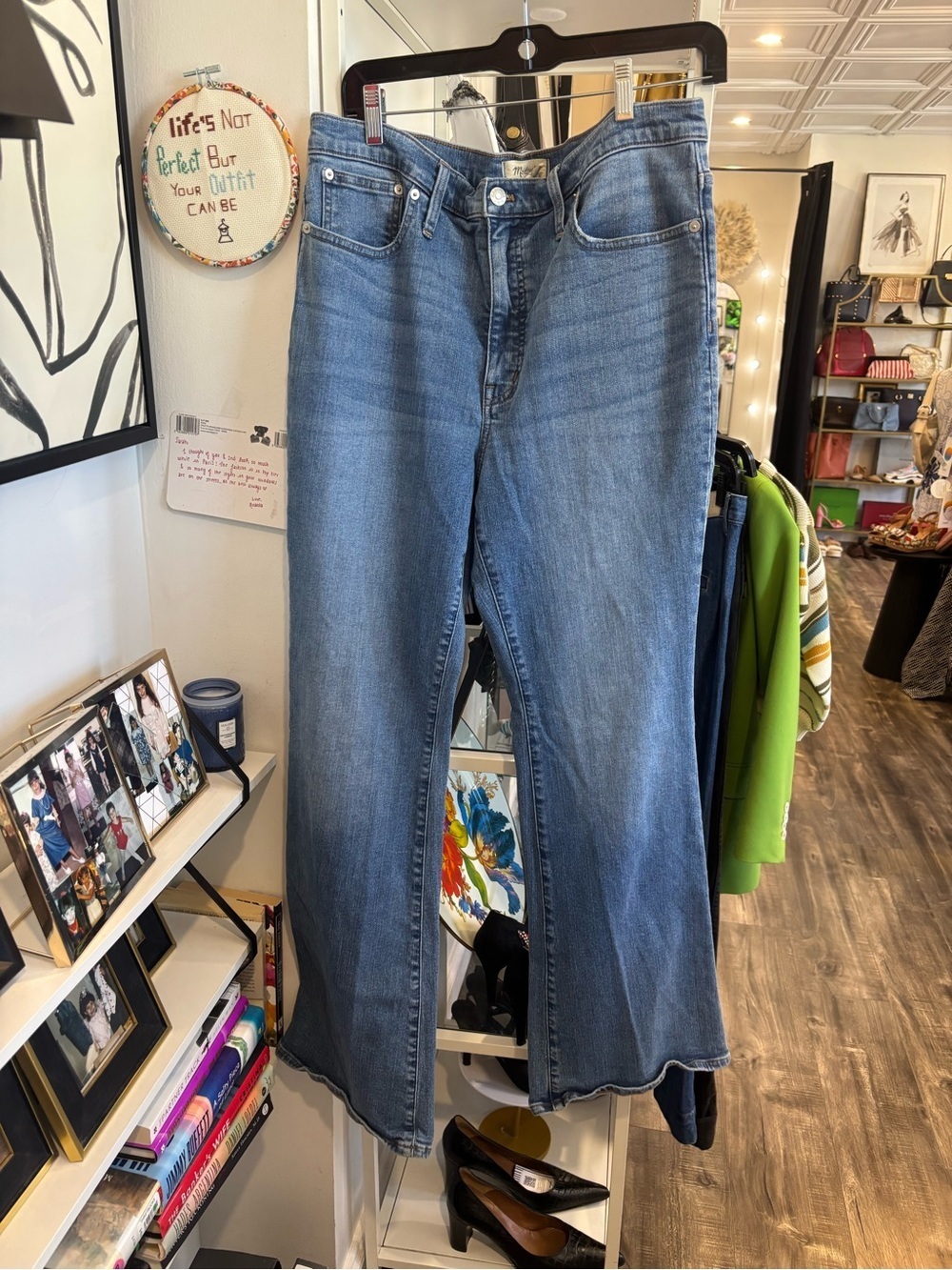Madewell Medium Blue High-Rise Wide-Leg Jeans